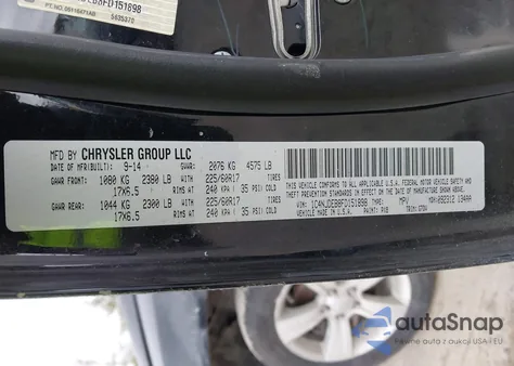 2015 Jeep Compass Latitude z USA, uszkodzony, nr VIN 1C4NJDEB8FD151898